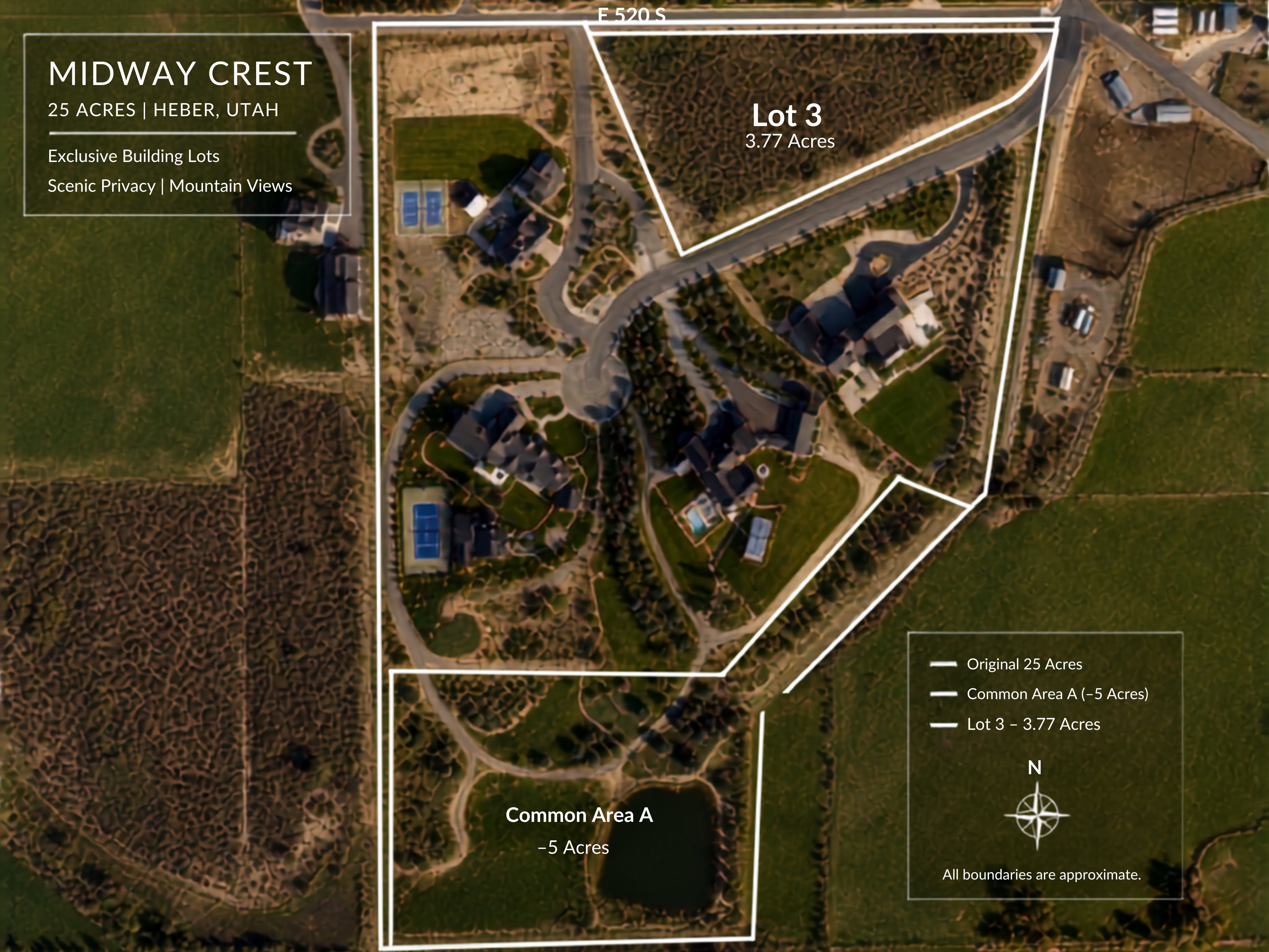 Site Plan. Displaying property boundaries and area designations