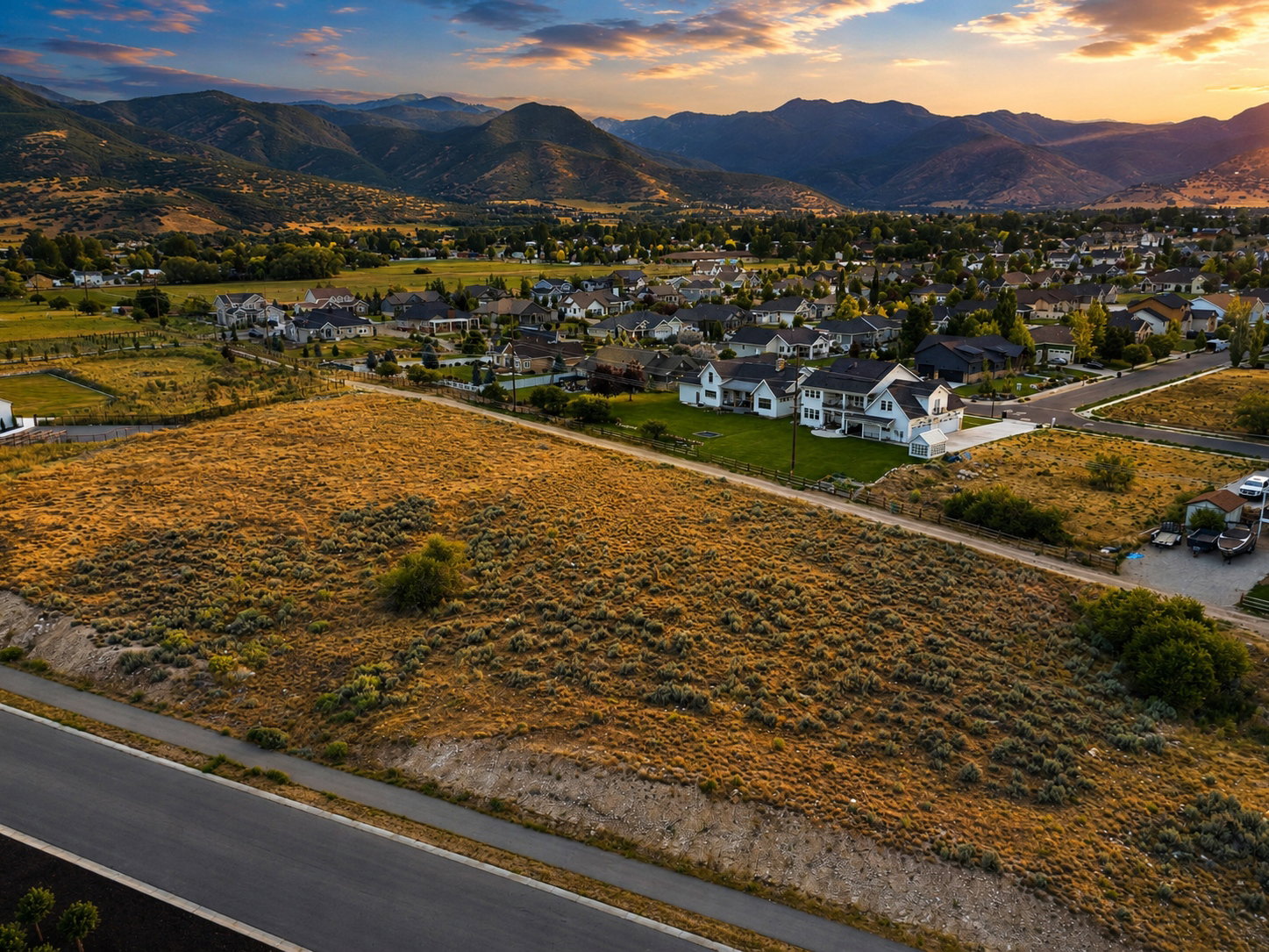 Expansive undeveloped land parcel featuring natural ground cover