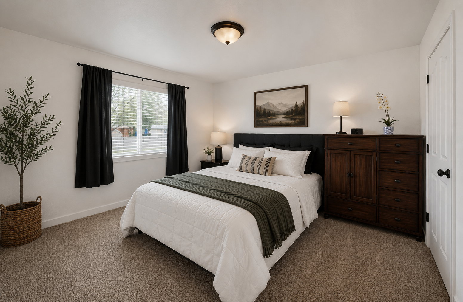 Virtually staged Primary bedroom