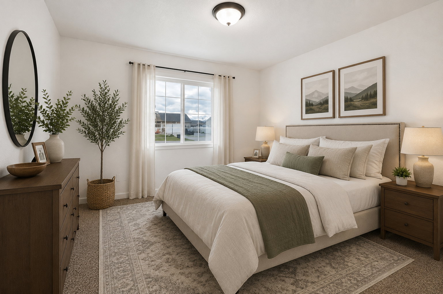 Virtually  staged bedroom