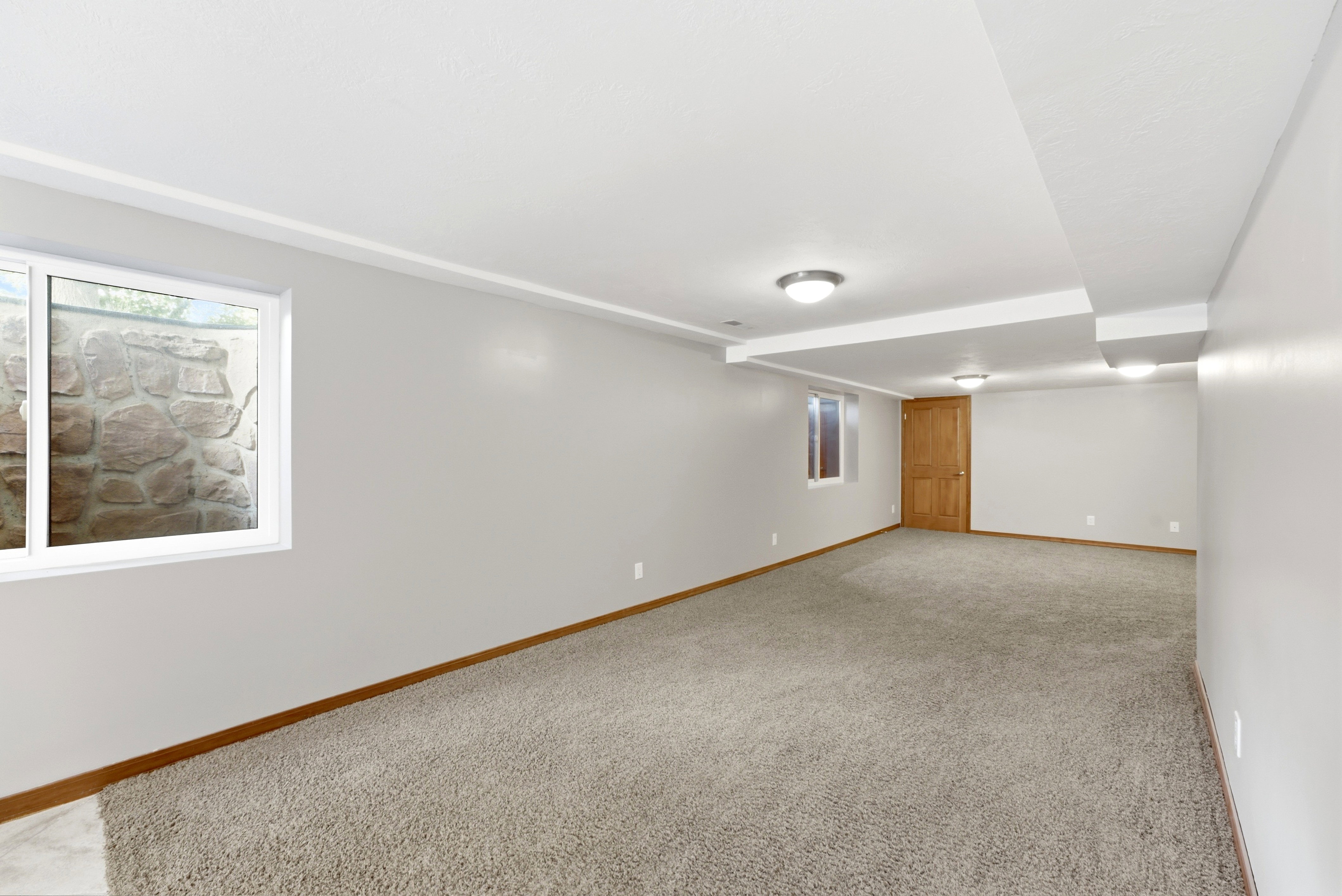 Expansive carpeted room