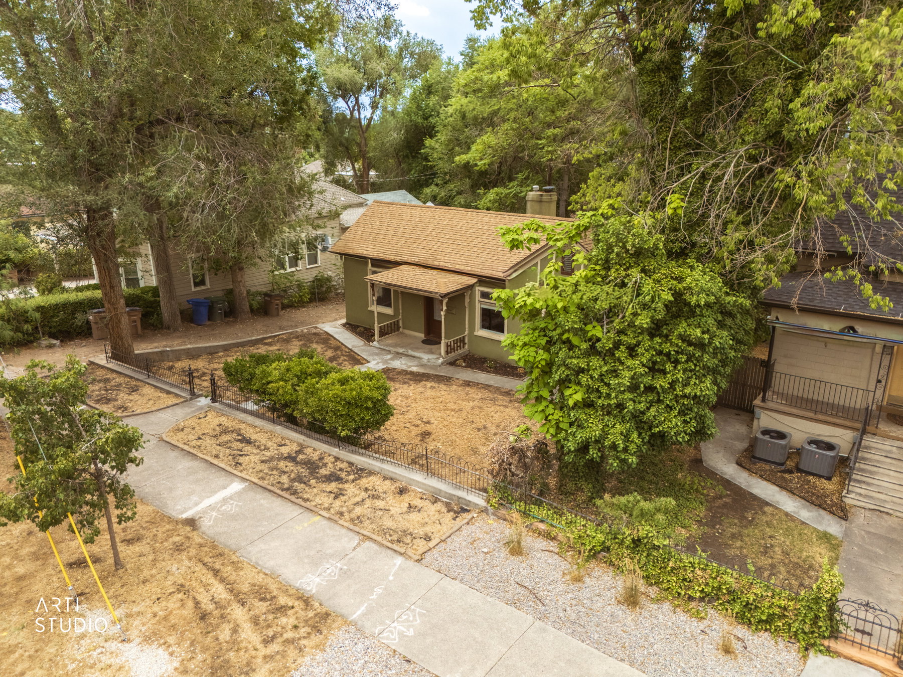 Single-story residence featuring a covered front porch and a gabled roof