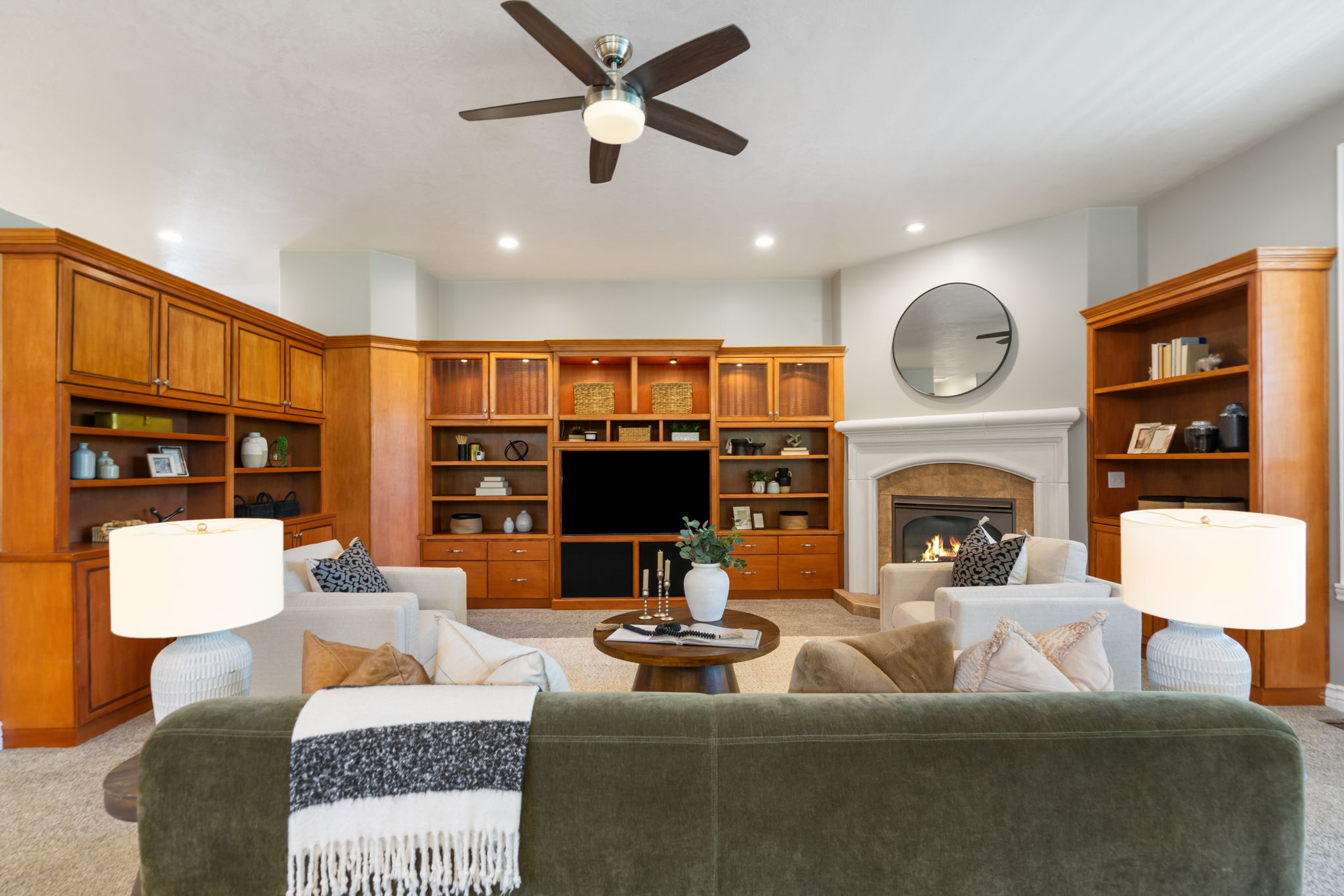 View of living area from kitchen/dining.