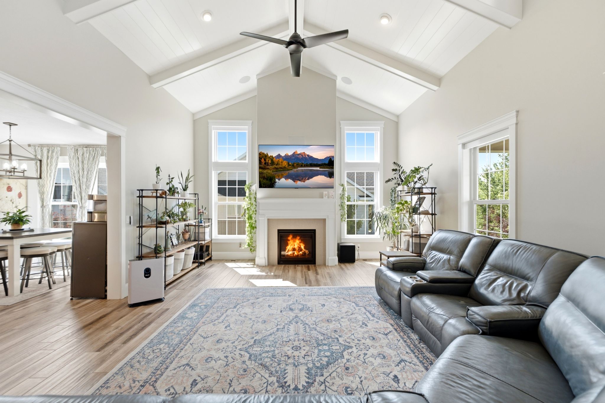 Soaring vaulted ceilings with so much natural light