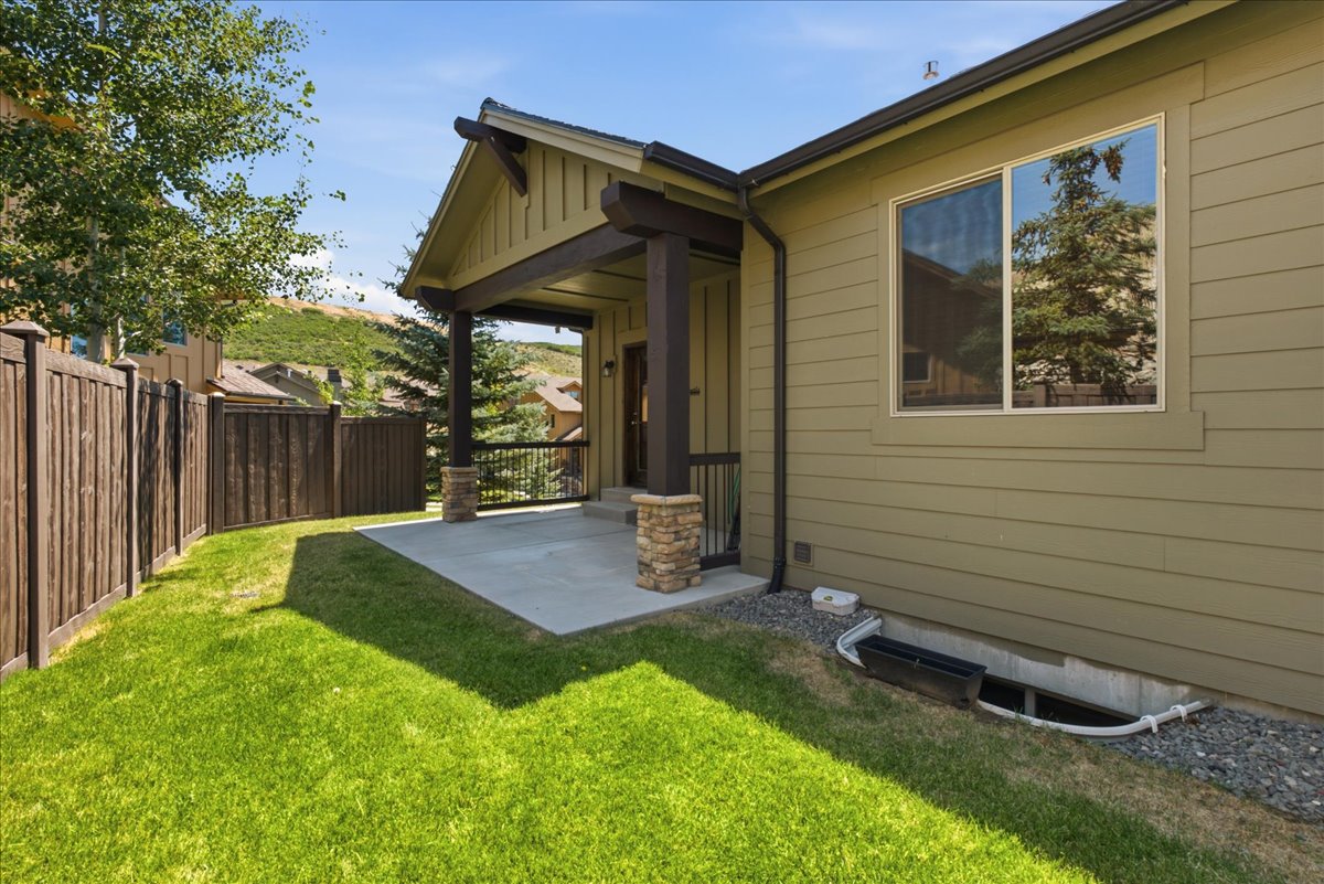 Back yard of townhome
