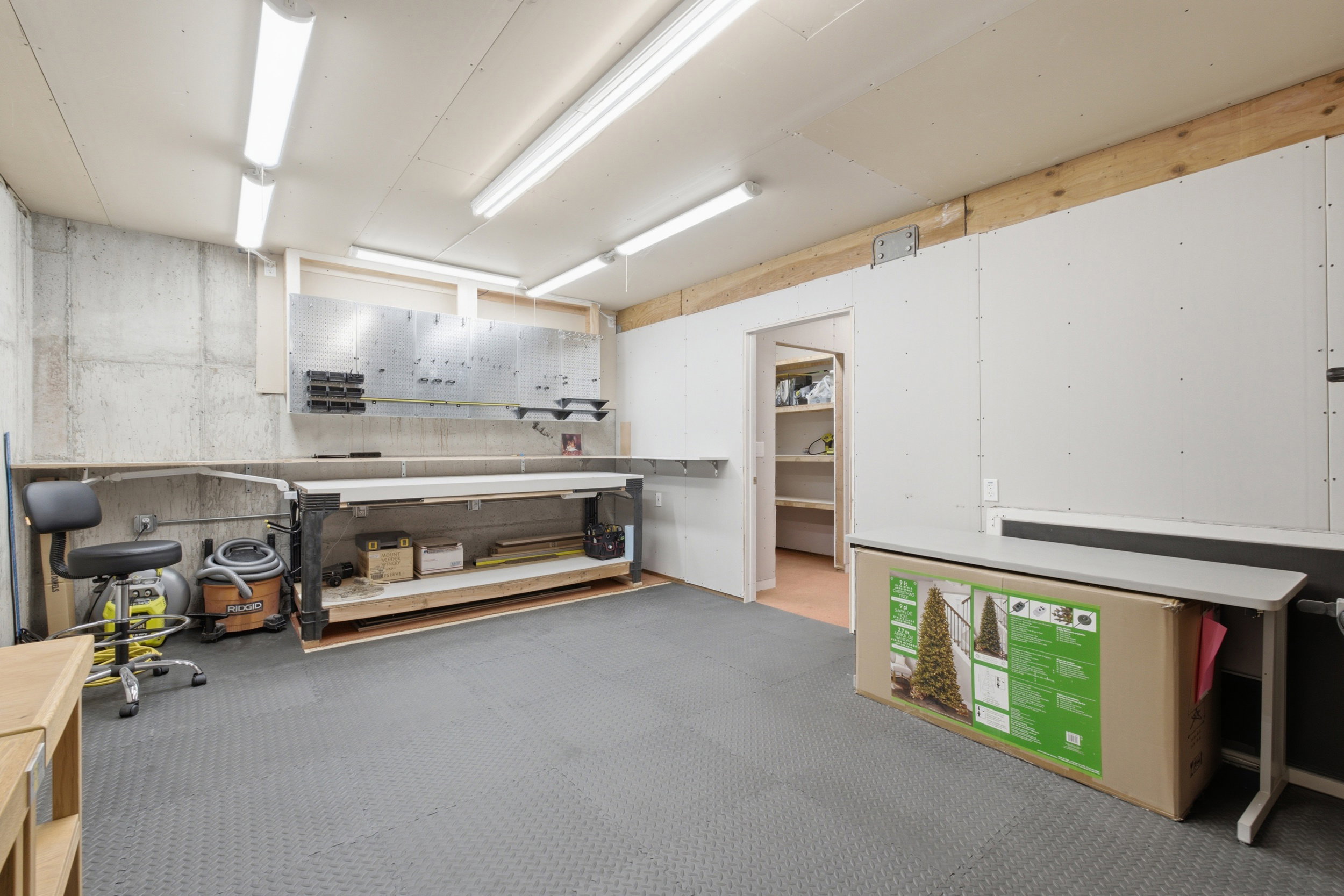 Workshop in basement